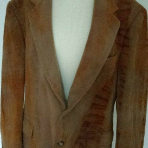 Vintage Cashmerel Wool jacket suit coat blazer brown gray camel 42 44 large XL - Picture 8 of 12